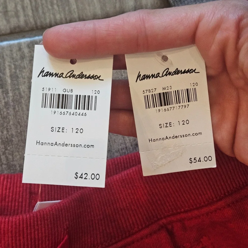 Hanna Andersson Lot of 4 Kids 6-7 Red Navy Fire Truck Surf Jogger Cargo Pants